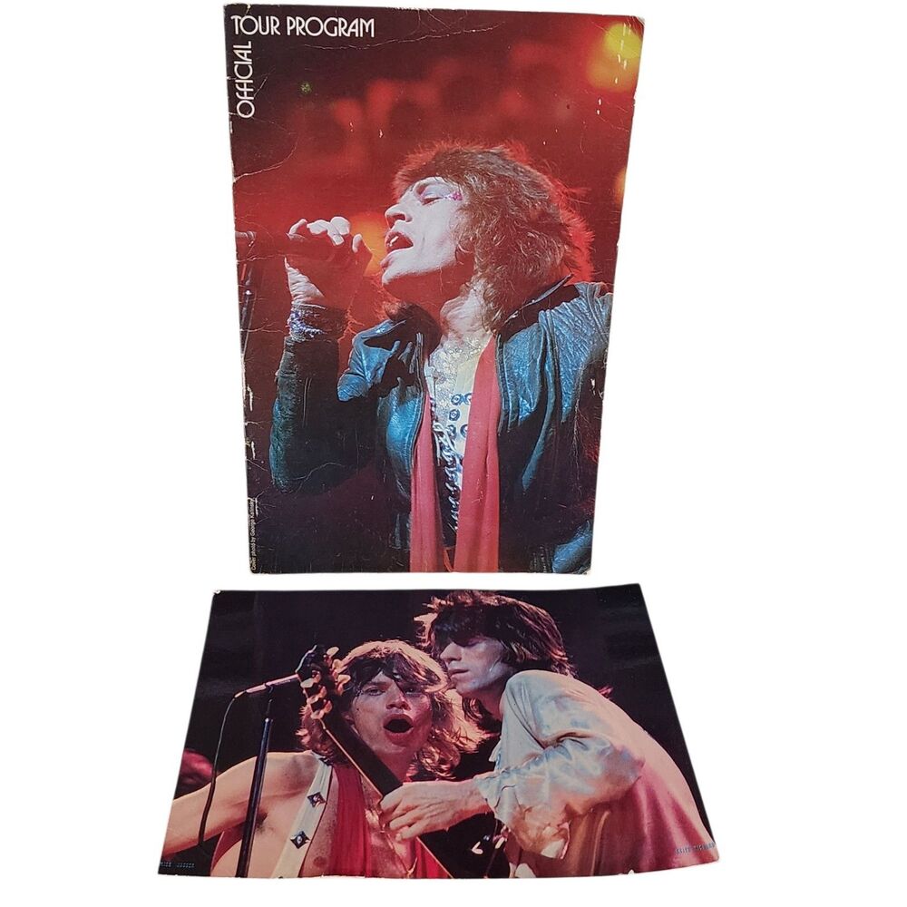 Official 1975 Tour Program ROLLING STONES & 8.5 x 11 Photo Rock Concert USA